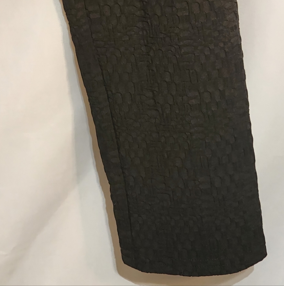 Joseph Ribkoff Jacquard Pants Size 8 Black Charcoal Front Zip No Pockets VGUC - Picture 10 of 11